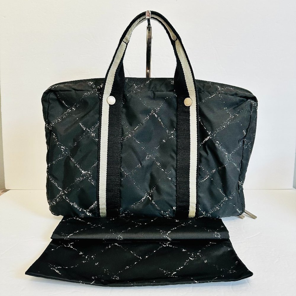 AUTHENTIC CHANEL TRAVEL LINE LIGNE BRIEFCASE WITH POUCH 5934332 MADE IN ITALY
